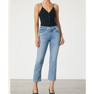 GRLFRND Button Fly High Rise Cotton Tatum Straight Leg Jeans On The Run Size 26